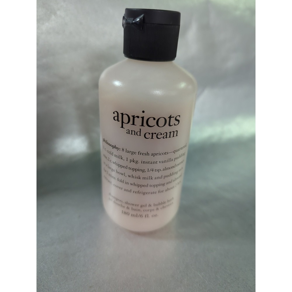 Philosophy Apricots and‎ cream Shower gel bubble bath shampoo 6 fl oz NEW recipe